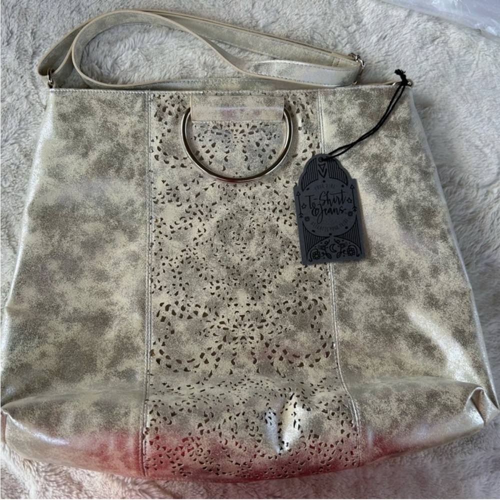 Brand new Cream-White and Grey Women's Large Bag.  
FREE SHIPPING 
New With Tags